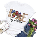 Independence Day Print Love Letter Tea T-Shirt (White S)