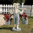 Statues Little Girl Garden Statue Two Tone Stone Garden Statues Garden Decor
