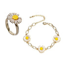 Adjustable Ring Small Daisy Bracelet Cuff Bangles Hand Chain Flowers Bracelet