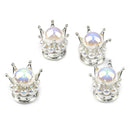 4pcs Universal Crown-Shaped Car Tyre Valve Caps Dust-Proof Tire Valve Covers