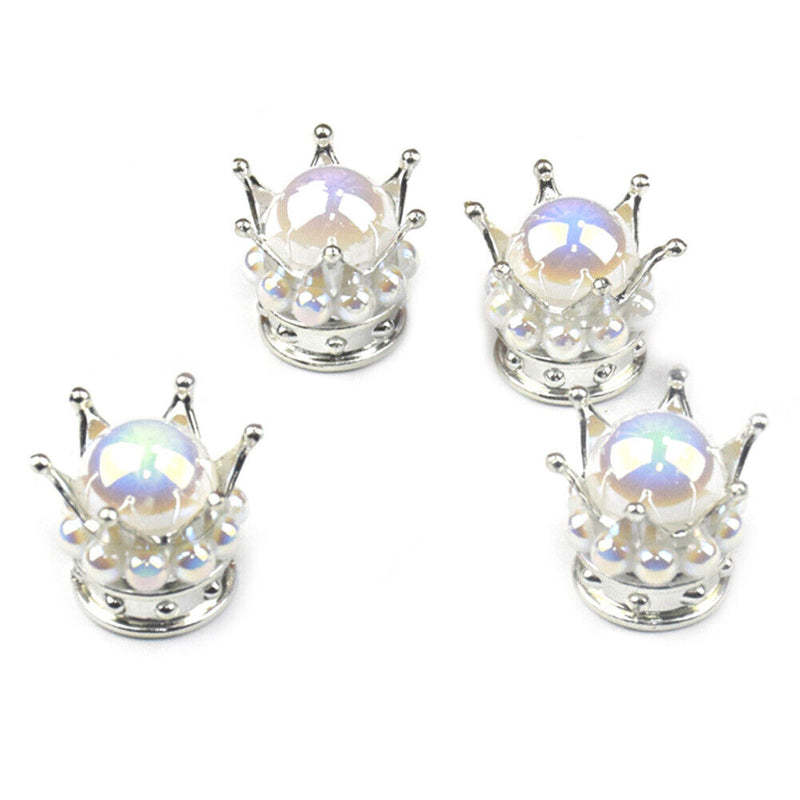 4pcs Universal Crown-Shaped Car Tyre Valve Caps Dust-Proof Tire Valve Covers