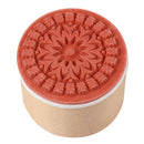 Practical 6 in 1 Round Wooden Rubber Retro Floral Pattern Stamps