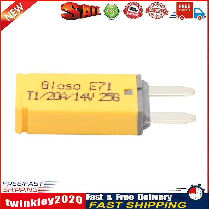 DC 14V Auto Reset Mini Circuit Breaker Blade Fuse for Car Boat(20A Yellow) Newly