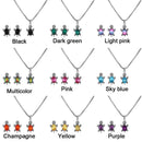 Alloy Rhinestone Pendant Tortoise Necklace Jewelry Set Necklace Earrings Set