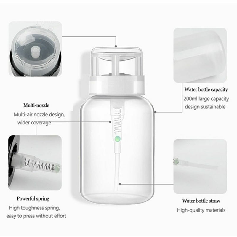 Dispenser Nail Polish Storage liquid container Push Down Pump Empty Bottle