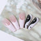 with Taichi Design Long Coffin False Nail Tips White and Black Mixed Colors