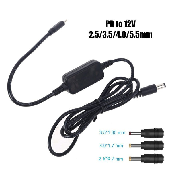 Wifi Router 2.5/3.5/4.0/5.5mm Adapter Type C Cable USB C Conveter PD to DC 12V