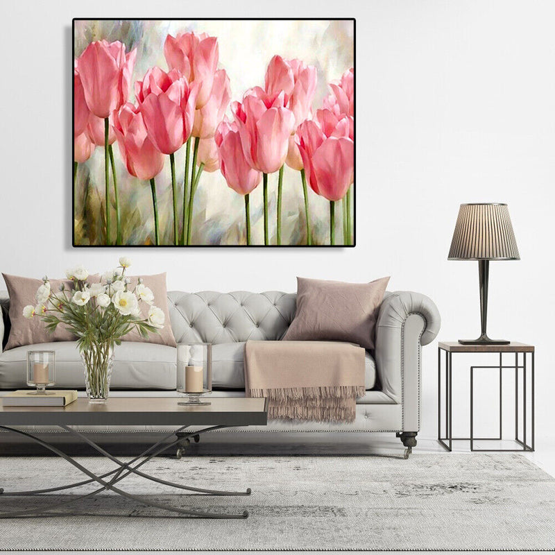 Painting By Numbers Kit DIY Beautiful Flower Canvas Oil Art Picture Craft