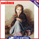 Full Embroidery Little Girl Selling Flowers Cross Stitch Kits 11CT Stamped Arts