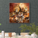 5D DIY Diamond Painting Jungle Animals Full Round Decor Rhinestone Wall Drawing