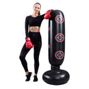 1.6m Inflatable Boxing Bag Training Tumbler Sandbag Stand Pillar (Black 2) Newly