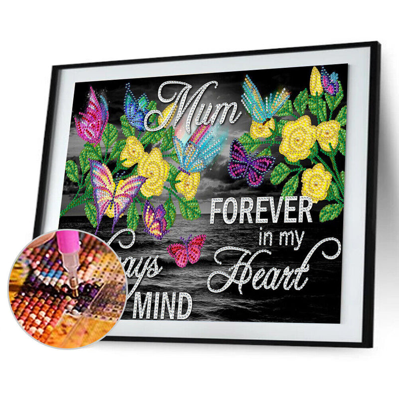 Diamond Painting Butterfly Letters Partial Special Shape Drill DIY (HB221) Newly