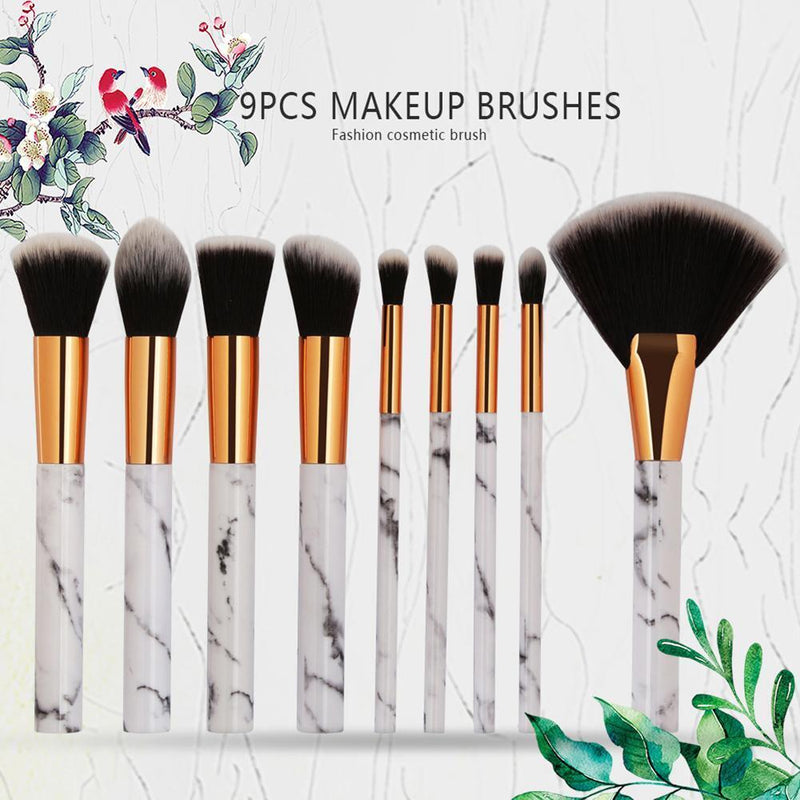 Makeup Brushes Set of 9, Professional Eyesshadow Brush Marble Pattern Brushes