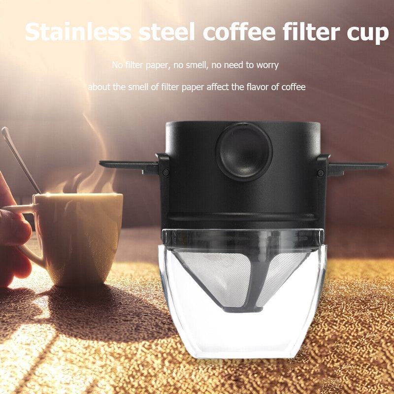 Reusable Stainless Steel Filter Cup Drip Coffee Holder Funnel Tea Infuser Newly