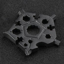 Multi-Purpose Hex Snowflake Wrench Key Ring Portable Bike Spanner (Black)