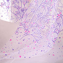 Flowers Print Translucent Curtains Windows Decor Tulle Sheer Drapes Purple