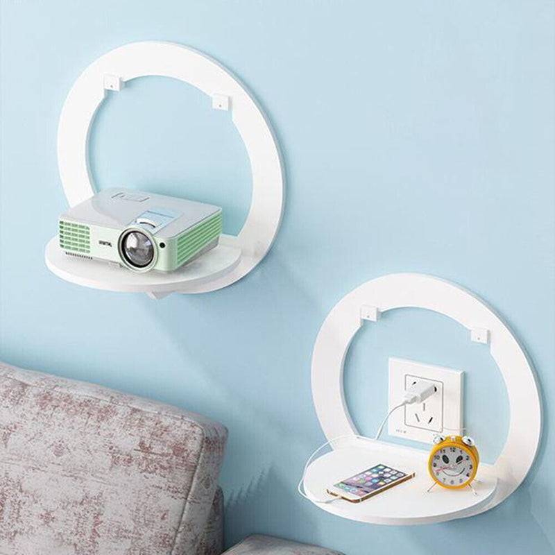 Wall Shelf Free Punch Wall-mounted TV Background Storage Display Holder (B)