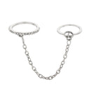 Women Men Party Jewelry Chain Rings Open Finger Rings Multi-layer Punk Rings