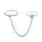 Women Men Party Jewelry Chain Rings Open Finger Rings Multi-layer Punk Rings