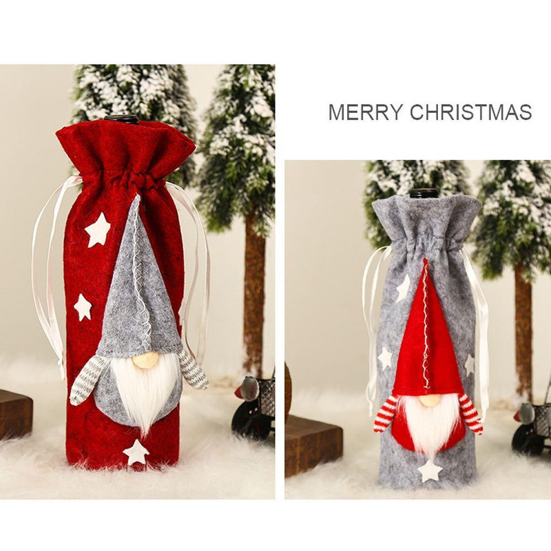 Wine Gift bag Santa Claus Bottle Bag Dinner Table Decor Wine Bottle Covers
