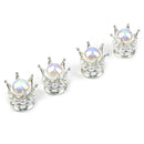 4pcs Universal Crown-Shaped Car Tyre Valve Caps Dust-Proof Tire Valve Covers