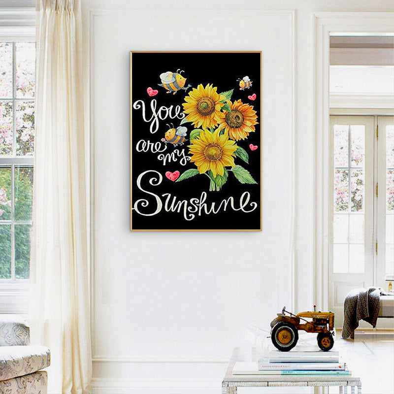 DIY Paint By Number Kit Sunflower No Frame for Home Hanging Art Decoration