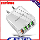 4USB Phone Charger 5.1A USB Power Adapter QC3.0 Fast Charge Multi-Port Charging