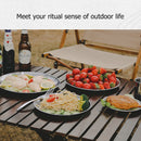 Camping Plate Stainless Steel Tableware Food Container Picnic Dish (23cm) Newly