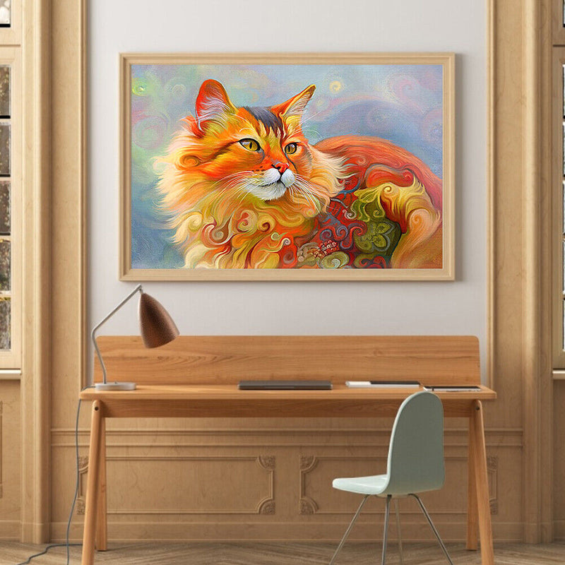 DIY Full Round Drill Diamond Painting Lucky Cat Handmade Room Decor Art Craft