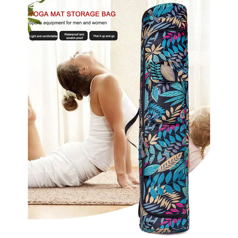 Printed Yoga Mat Bag Pilates Fitness Sports Exercise Pad Carry Backpack (5)
