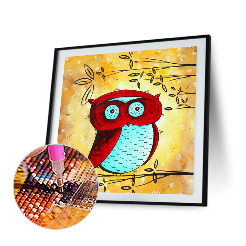 5D DIY Diamond Painting Kits Full Round Drill Cartoon Owl Mosaic Wall Pictu