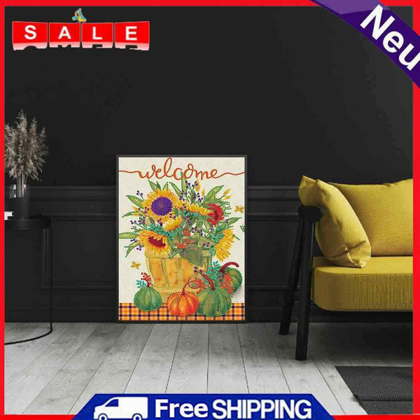 DIY Diamond Painting Pumpkin Bouquet Autumn Specially Shaped Partial Drill (KA459)