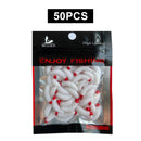 100pcs 2.4cm 0.5g Maggot Bionic Fishing Lures Artificial Soft Bait (White)