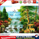 5D DIY Landscape Scenery Full Round Drill Diamond Painting Kit Mosaic Art Newly