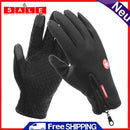 Unisex Waterproof Winter Outdoor Sports Thermal Full Finger Zipper Fleece Gloves