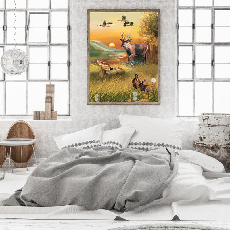 Forest Animals Oil Paint By Number DIY Acrylic Canvas Drawing Home Decorations