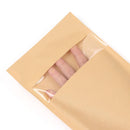 Favors Stand Up Candy Wrapping Bag Gift Package Clear PVC Window Kraft Paper