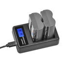 BP-511/511A LCD Display 2A Dual Port USB Battery Charger for Canon Camera