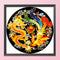 60x60cm 11CT Cross Stitch Kit DIY Stamped Dragon and Phoenix Needlework (B)
