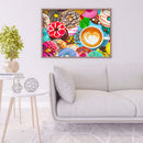 Coffee Donut Rhinestone Diamond Painting 5D Full Round Drill DIY Cartoon Artwork