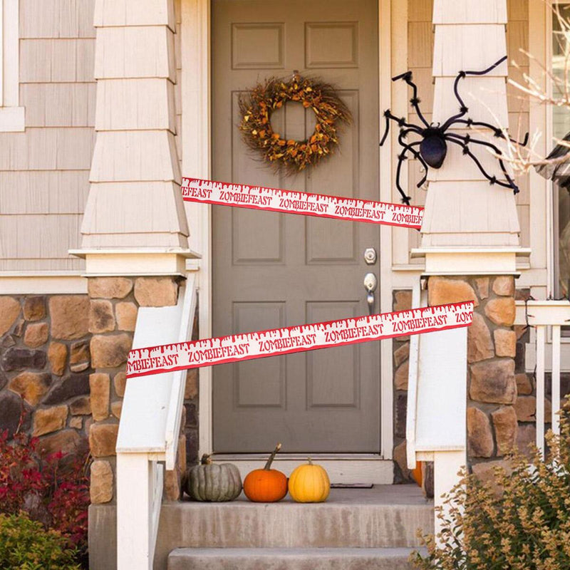 Halloween Warning Tape Sign Props Danger Warning Line Isolation Belt`