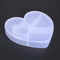 5 Slots Heart Storage Box Plastic Home Organizer Jewelry Beads Boxes(White)