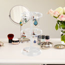 Rotating Jewelry Display Stand Plastic Earrings Rack Necklace Dish (Clear)