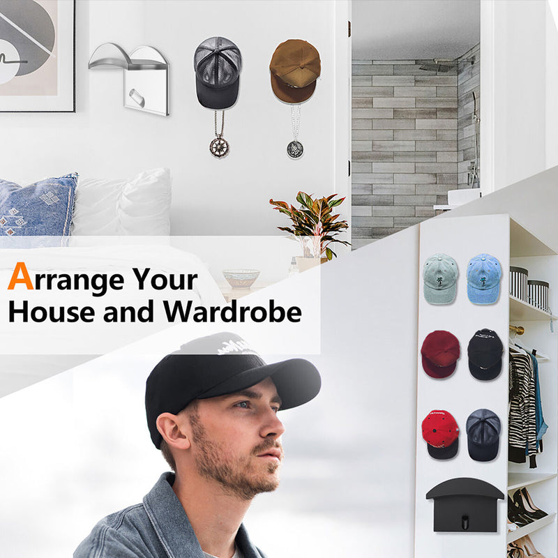 10pcs Transparent Adhesive Hat Hooks - Modern Baseball Caps Hangers Rack Newly