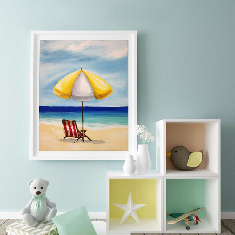 #A Beach Lounger Oil Paint By Numbers Kit DIY Acrylic Painting on Canvas Framele