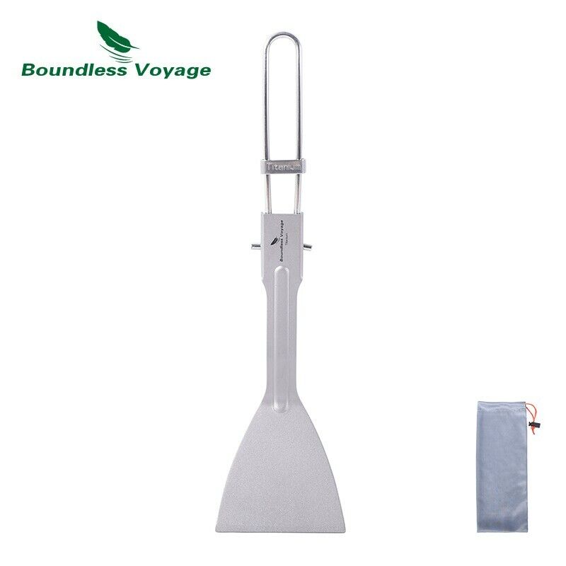 Boundless Voyage Titanium Beefsteak Frying Shovel with Folding Handle