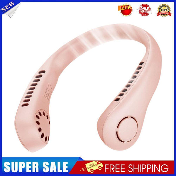 Bladeless Hanging Neck Fan Mini Leafless Fans (Pink Adjustable Silicone)