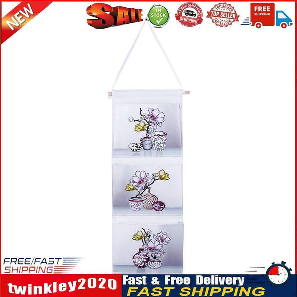 Wall Hanging Storage Bag DIY Flower Diamond Painting Organizer (AA1022) Newly