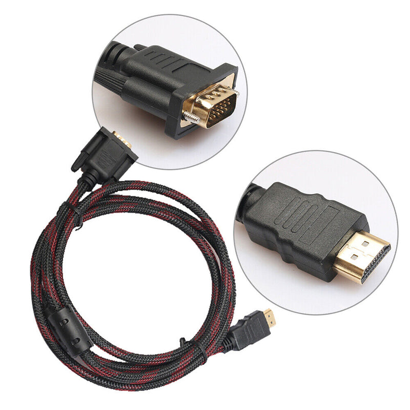 1.5M Full HD 1080p HDMI Male, VGA HD-15 Male Adapter Converter Cable for