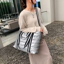 Female Lattice Pattern Armpit Bag Solid Color Large Capacity Tote Shoulder Bag